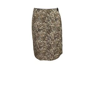 Worthington Women's Size 14 Wrap Pencil Skirt Animal Print Tiger 100% Polyester